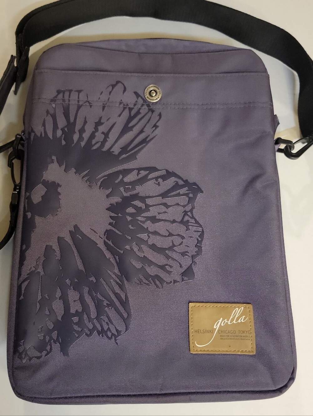 Golla Purple Messenger Bag with Floral Print